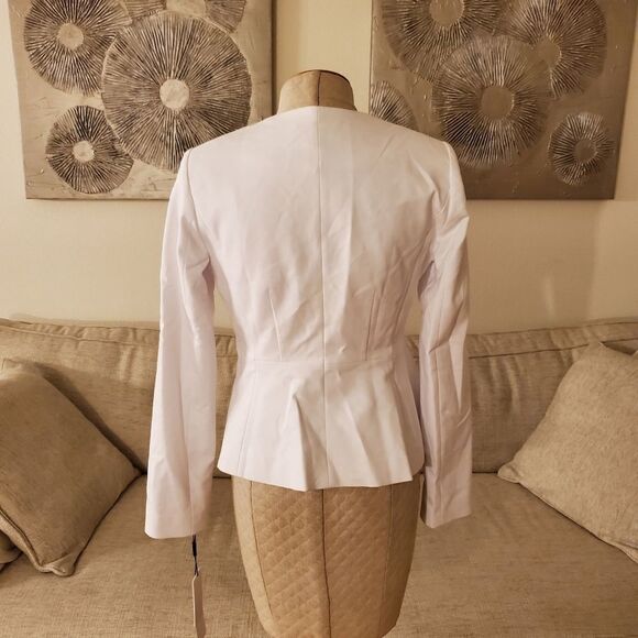 Calvin Klein Petite Scalloped Open-Front Jacket size 6P in White - NEW - Picture 8 of 14